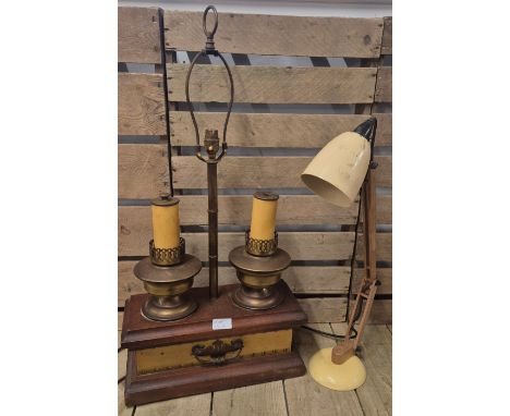 Two vintage table lamps; Habitat Mid century Beige and black desk lamp and one other 