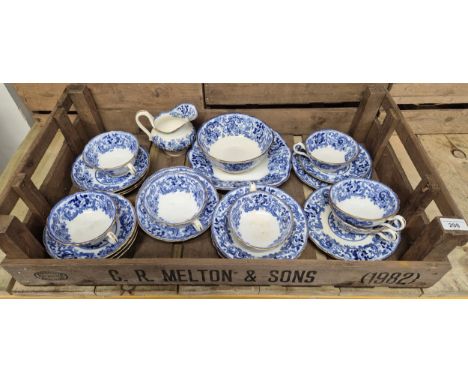 A Crate of Victorian Mintons "Claremont" pattern tea service with sugar bowl &amp; cream jug