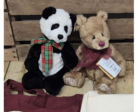 A collection of two vintage Charlie bears named "Bobble" &amp; "Billie" with display bags