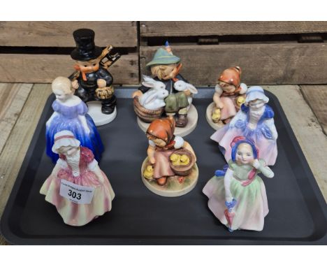 A collection  of Royal Doulton &amp; Hummel figures; two Dinky Do figures ,Marie ,Babie , Hummel figure attending the rabbits