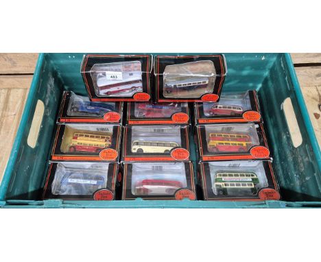 A Crate of 1.76 scale exclusive first edition bus models; Eastern Belle, Grenadier coach, Leyland TS8 Tiger A type &amp; many