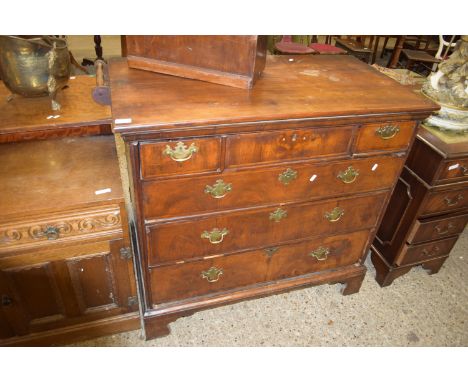 EARLY 19TH CENTURY MAHOGANY CHEST OF DRAWERS, RAISED ON BRACKET FEET, WIDTH APPROX 104CM