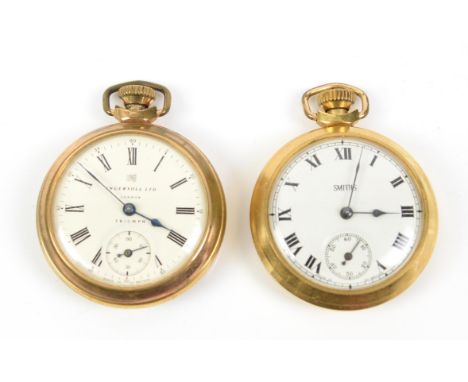 Two pocket watches, an open faced Ingersoll Ltd Triumph pocket watch, enamel dial, with Roman numerals, subsidiary dial and m