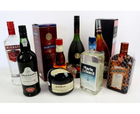 Eight bottles of wine and spirits including, Remy Martin, Cognac Fine Champagne VSOP, 40%, 70 cl, Remy Martin, Cognac Fine Ch