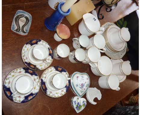 Royal Worcester coffee cups and saucers, another coffee set etc
