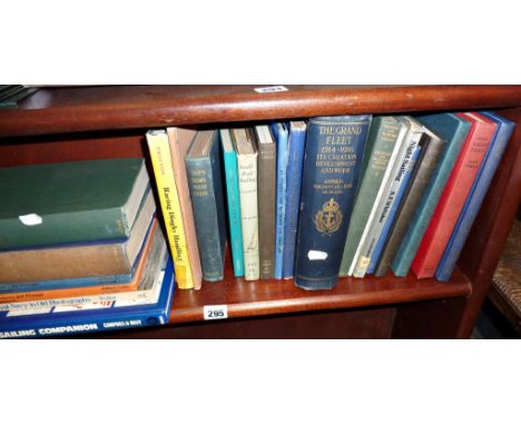 Shelf of books on seamanship, navigation and sailing etc. (27)