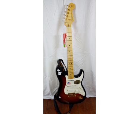 Guitar: Fender Stratocaster, 2014 60th Anniversary, Sunburst, S.N. US13123929, U.S.A.,  with solid tweed case