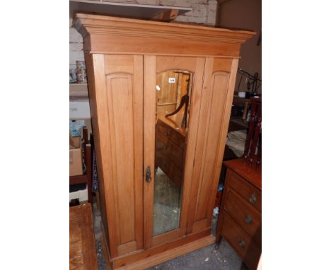 Edwardian satin walnut single door wardrobe