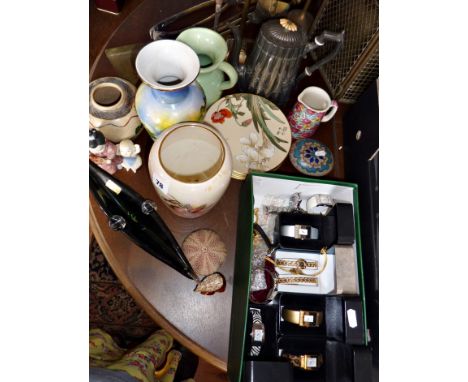 A Royal Winton vase, four Coalport 'Peking' series plates, an Italian glass 'gondolier' dish, and a collection of contemporar