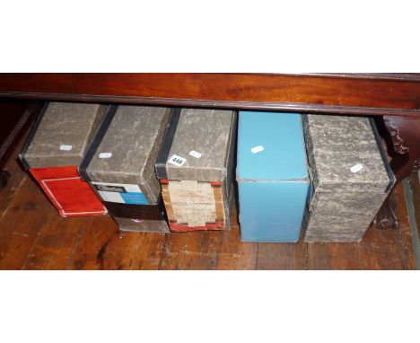 Large quantity of Ordnance Survey 1" maps in five file boxes, some 1.25 scale local maps and assorted World Aeronautical char