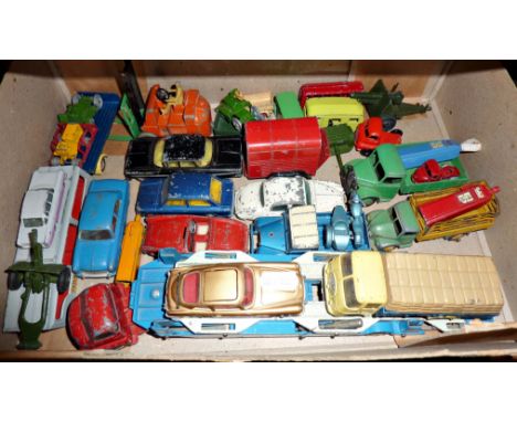 Collection of assorted Dinky, early Corgi and Matchbox cars and commercial vehicles including Corgi, James Bond Aston (31)