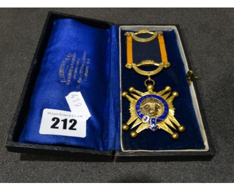     A Royal Order Of Buffaloes Silver Gilt &amp; Enamel Medal                           