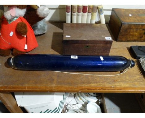     A Victorian Blue Glass Rolling Pin                                              