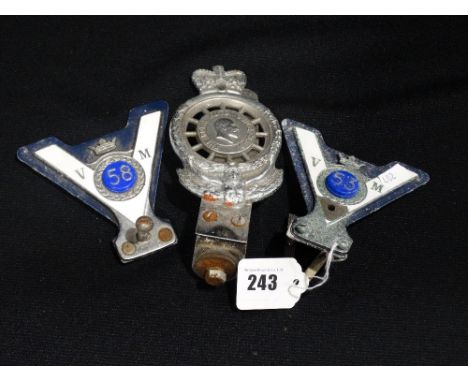     Three Vintage Motoring Car Badges Including Two Veteran Motorist Examples       