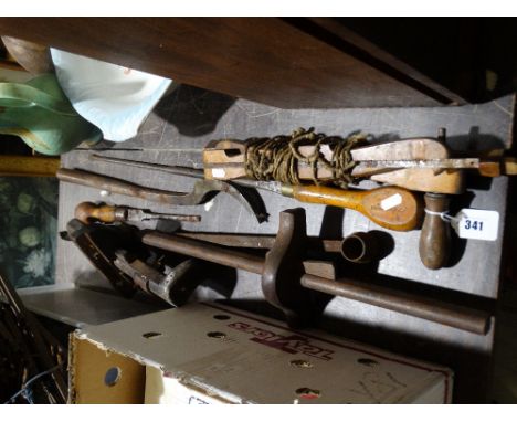     A Quantity Of Antique Carpentry Related Tools, To Include A Scribe              