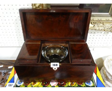     A 19th Century Mahogany Tea Caddy, Retaining Fittings                           