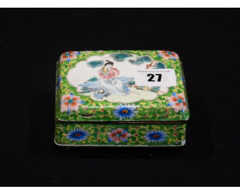     A Chinese Republic Period Enamel Decorated Box (AF)                             