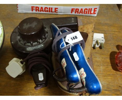     A Vintage Sylentflo Bakelite Encased Hair Dryer, Together With A Pair Of Foot Warmers Etc                                