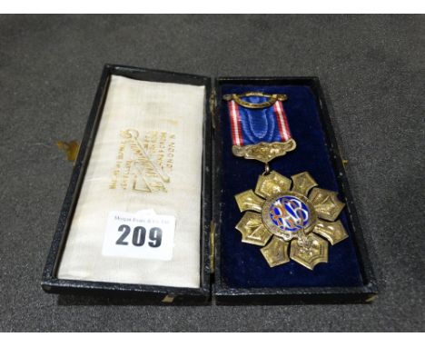     A Cased Royal Order Of Buffaloes Silver Gilt &amp; Enamel Medal                     