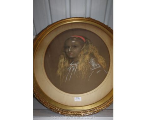 A 19th c. portrait in oval gilt frame.