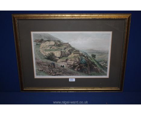 A hand coloured Lithograph by H.H. Lines depicting a view of Worcester from the Beacon Ravine, 18 1/2'' x 11 3/4"