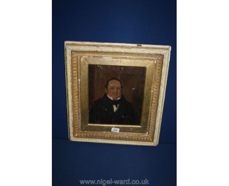 A Victorian half length Portrait of a gent, in a gilded frame