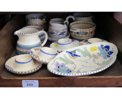 Poole Pottery trinket dish and twelve pieces of Honiton wares