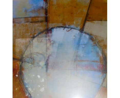 Abstract print in attractive quality frame, signature not easily readable  43 x 43cm 
