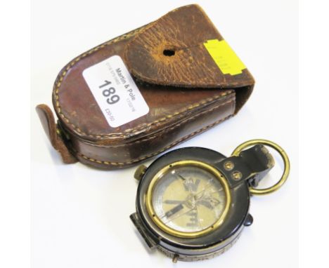 A World War I compass in leather case