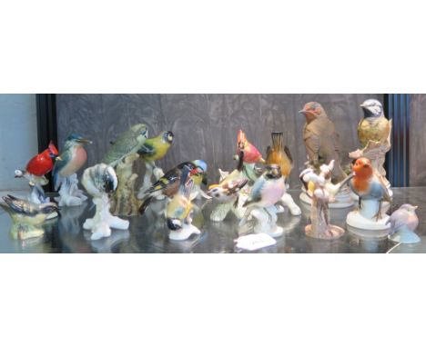A Royal Copenhagen figure of an owl, 8.5cm high, Goebel bird figures and others