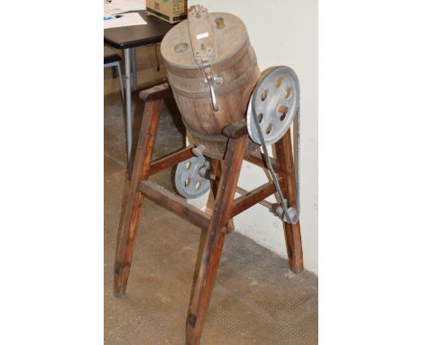 BUTTER CHURN ON STAND     