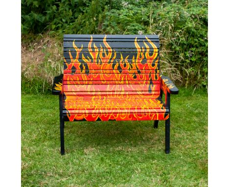 The Hot Seat Artist:   Alison CouchmanThe design was inspired by the business of the sponsor so flames were an easy choice of