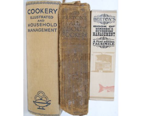 A small collection of vintage cook books to include Mrs Beetons Household  Management etc