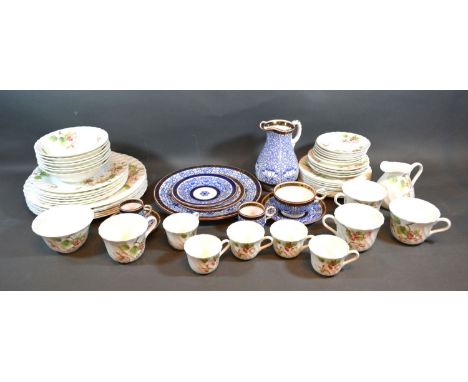 A Royal Worcester Onion Pattern Jug together with a small collection of similar Royal Worcester onion pattern ceramics, a Wed