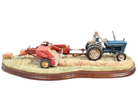Border Fine Arts 'Hay Baling', model No. B0738 by Ray Ayres, limited edition 742/2002, on wood baseNo box or certificate, mod