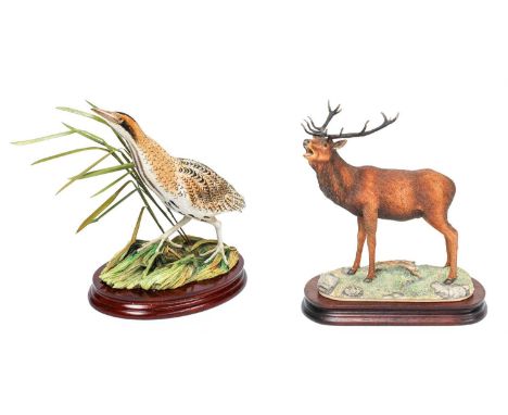 Border Fine Arts 'Red Stag', model No. L20 by Ray Ayres, limited edition 663/750, on wood base, with certificate, and 'Bitter