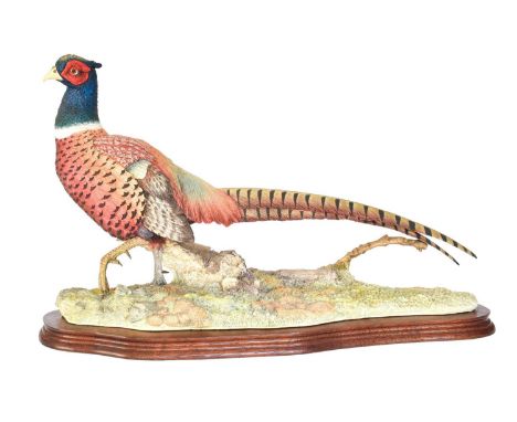 Border Fine Arts 'Autumn Glory' (Pheasant), Millennium model No. B0488 by Russell Willis, limited edition 278/950, on wood ba