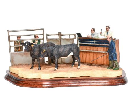 Border Fine Arts 'Under the Hammer' (Limousin Cross), model No. B0666A by Kirsty Armstrong, limited edition 134/1750, on wood