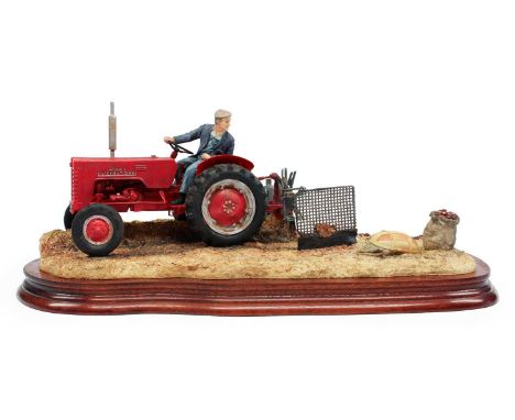 Border Fine Arts 'Lifting The Pinks' (International B250 Tractor), model No. B0219 by Ray Ayres, limited edition 87/1750, on 