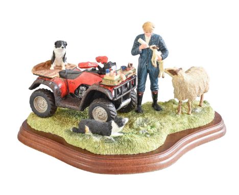 Border Fine Arts Studio Group 'A Helping Hand', model No. A5893 by Hans Kendrick, on wood base, with boxProvenance: A Private