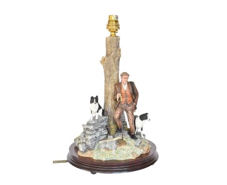 Border Fine Arts Table Lamp 'A Moment to Reflect', model No. B0516 by Ray Ayres, on wood base, with box and lampshadeProvenan