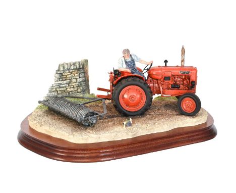Border Fine Arts 'Turning with Care' (Nuffield Tractor), model No. B0094 by Ray Ayres, limited edition 509/1750, on wood base