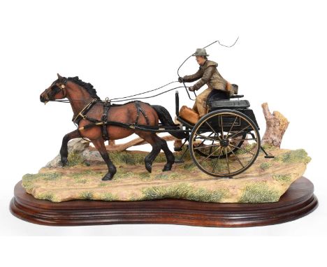 Border Fine Arts 'The Country Doctor' (Man and Gig), model No. JH63 by Ray Ayres, limited edition 641/1250, on wood base, wit