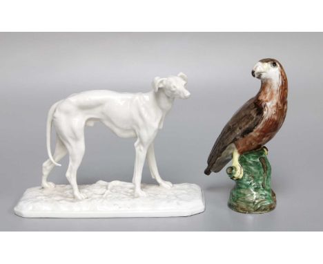 After Pierre-Jules Mene (1810-1879), An Early 20th Century Nymphenberg Porcelain Modl of a Whippet, impressed marks, 11cm hig