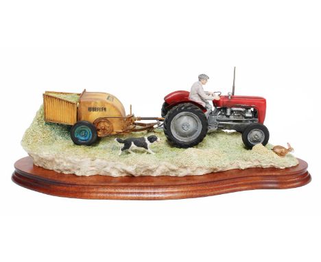 Border Fine Arts 'Hay Turning' (Massey Ferguson Tractor and Wuffler), model No. JH110 by Ray Ayres, limited edition 1252/1750
