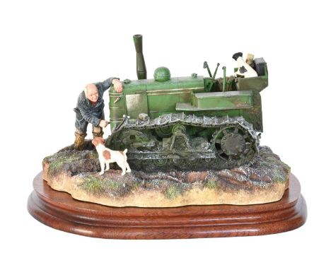 Border Fine Arts 'Starts First Time' (Fowler Diesel Crawler Mark VF), model No. B0702 by Ray Ayres, on wood base, with box an