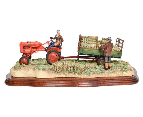 Border Fine Arts 'Cut and Crated' (Allis Chalmers Tractor), model No. B0649 by Ray Ayres, limited edition 887/2001, on wood b