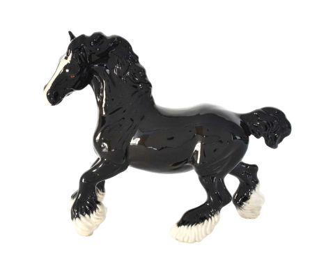 Beswick Cantering Shire, model No. 975, BCC96, black gloss  