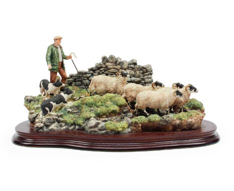 Border Fine Arts' The Crossing', model No. B0013 by Ray Ayres, limited edition 26/1750 on wood base, with box and certificate