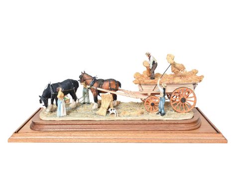 Border Fine Arts 'Harvesting', model No. L62 by Judy Boyt, limited edition 180/350, on wood base, with certificate and glass 